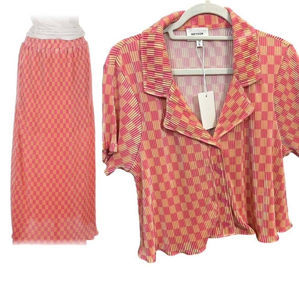 NWT | Heyson Pink & Orange Two-Piece Set | Size Large 💕✨ 🧡 - Picture 2 of 13
